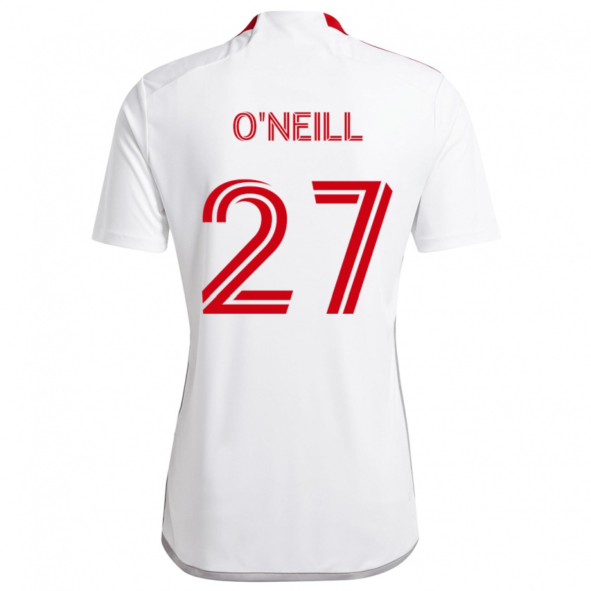 Kandiny Kinderen Shane O'neill #27 Wit Rood Uitshirt Uittenue 2024/25 T-Shirt