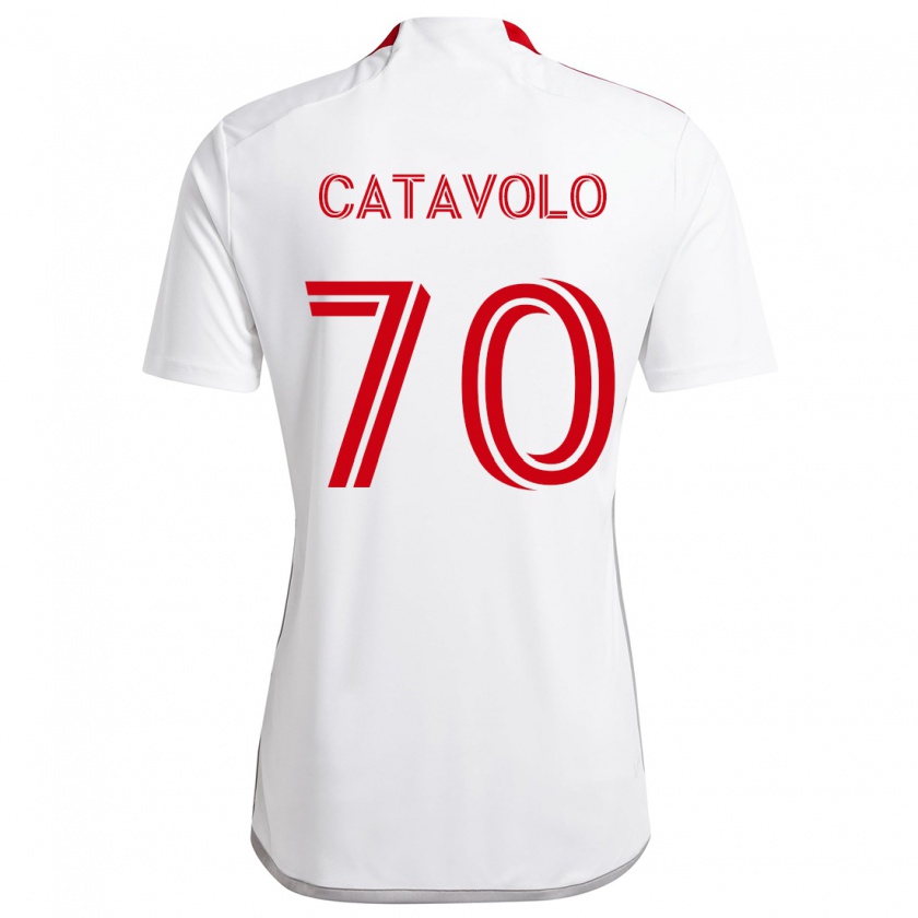 Kandiny Kinderen Matthew Catavolo #70 Wit Rood Uitshirt Uittenue 2024/25 T-Shirt