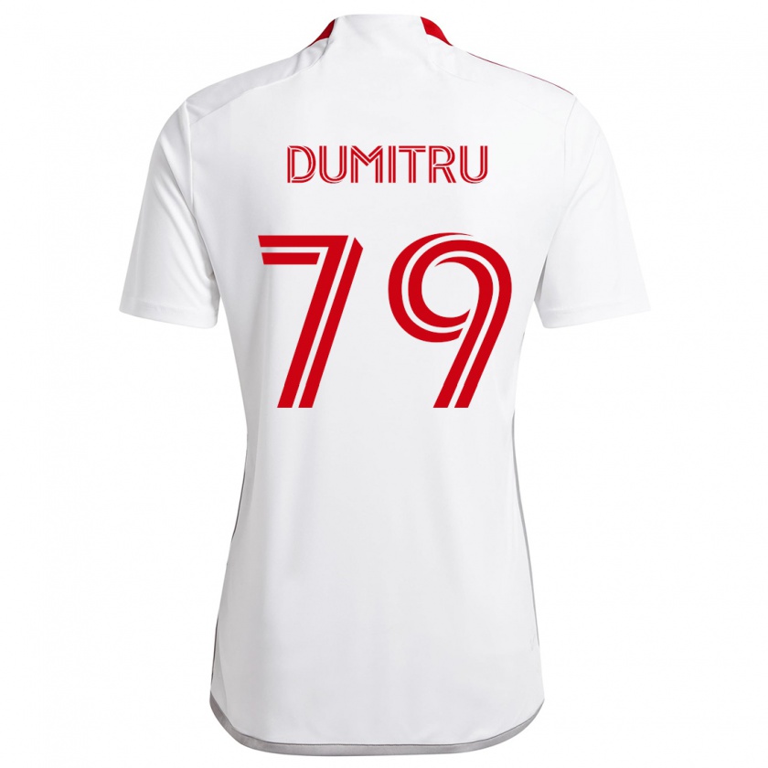 Kandiny Bambino Maglia Andrei Dumitru #79 Bianco Rosso Kit Gara Away 2024/25 Maglietta