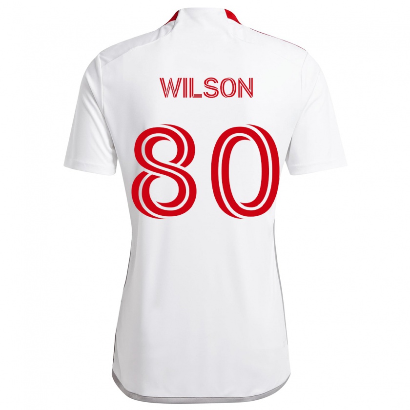 Kandiny Kinderen Shafique Wilson #80 Wit Rood Uitshirt Uittenue 2024/25 T-Shirt