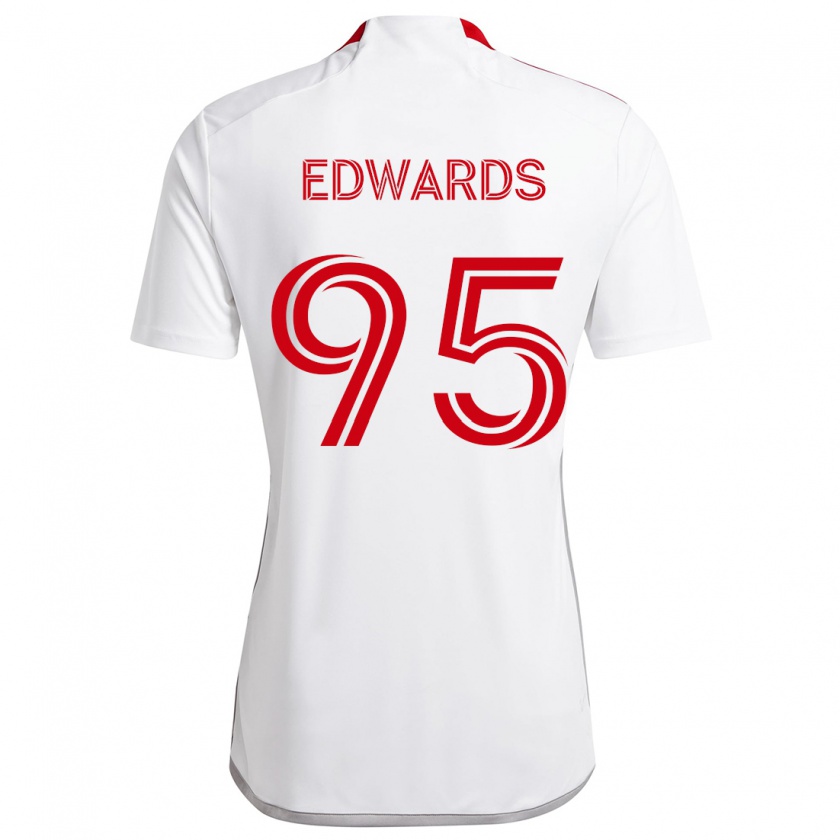 Kandiny Kinder Nathaniel Edwards #95 Weiß Rot Auswärtstrikot Trikot 2024/25 T-Shirt Österreich