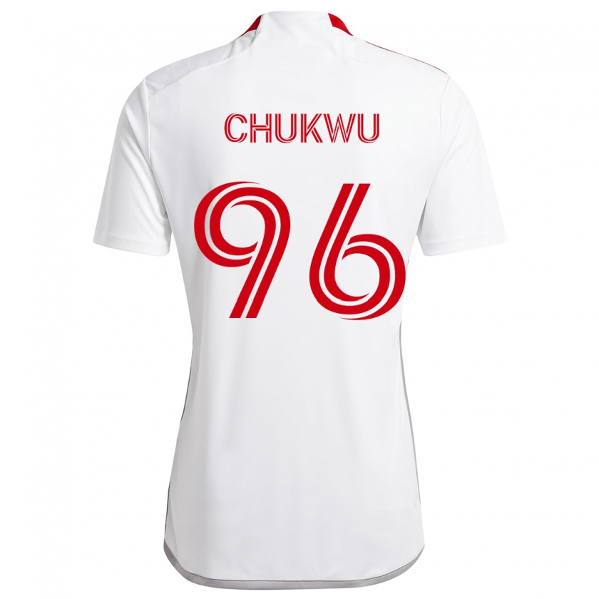 Kandiny Bambino Maglia Richard Chukwu #96 Bianco Rosso Kit Gara Away 2024/25 Maglietta