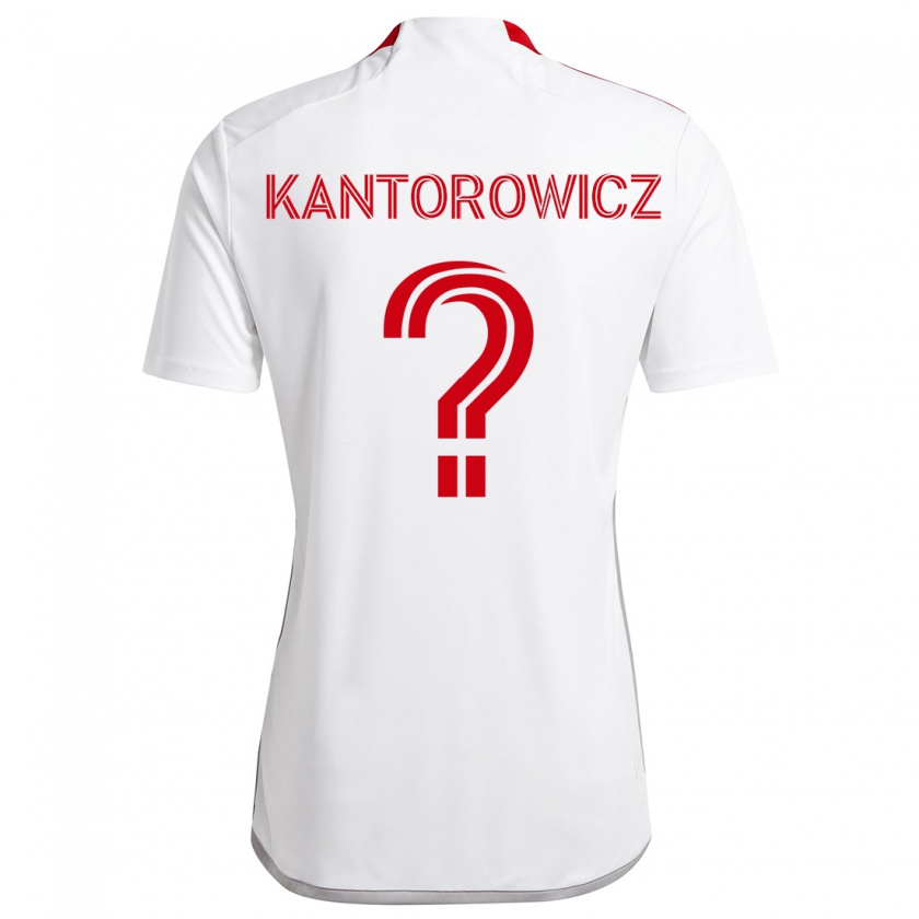 Kandiny Kinderen Dominic Kantorowicz #0 Wit Rood Uitshirt Uittenue 2024/25 T-Shirt België