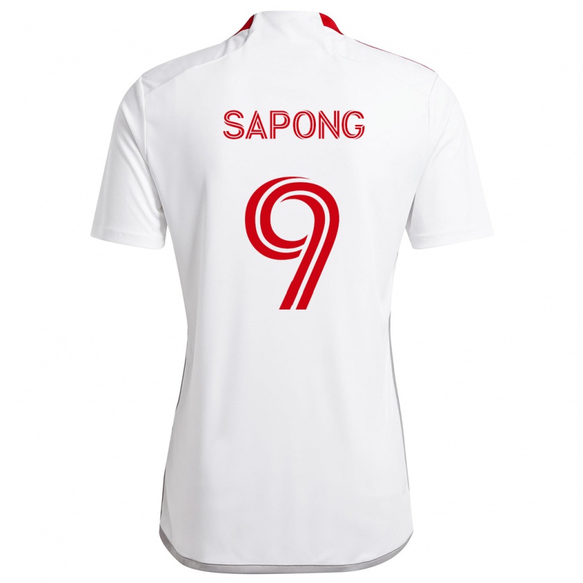 Kandiny Kinderen C.j. Sapong #9 Wit Rood Uitshirt Uittenue 2024/25 T-Shirt