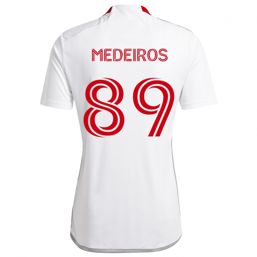 Kandiny Kinderen Matthew Medeiros #89 Wit Rood Uitshirt Uittenue 2024/25 T-Shirt