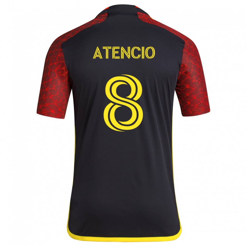 Kandiny Bambino Maglia Josh Atencio #8 Rosso Nero Kit Gara Away 2024/25 Maglietta