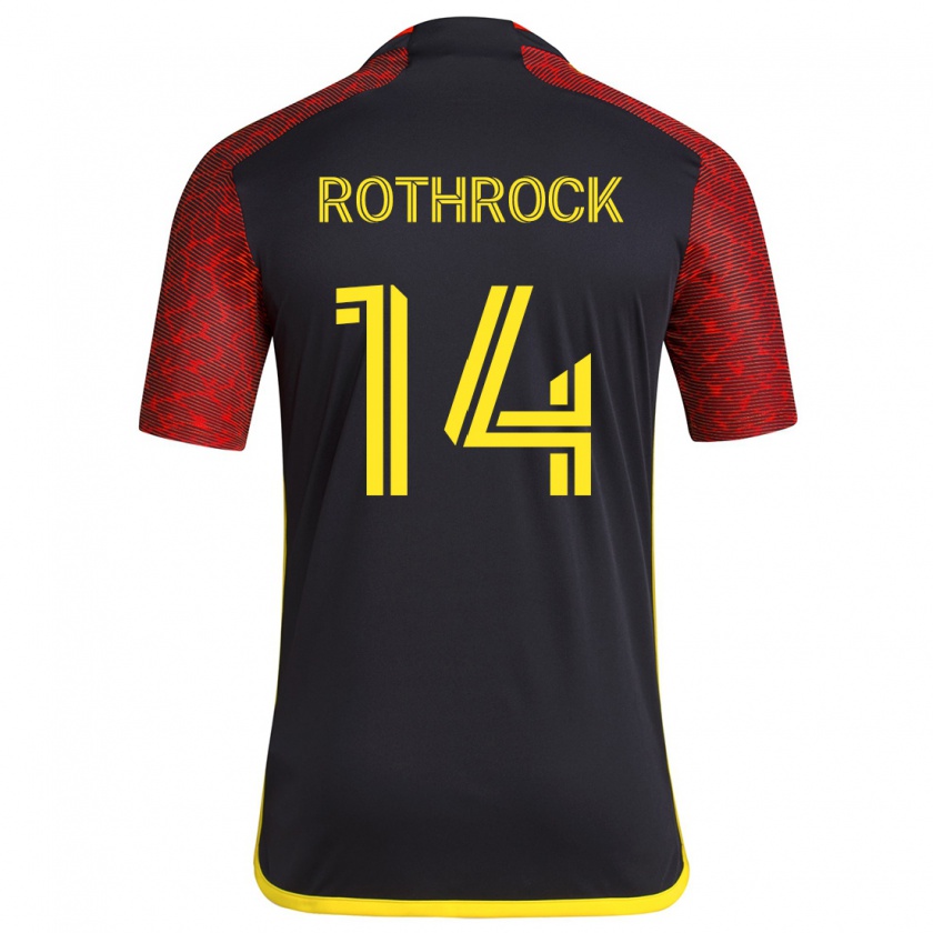 Kandiny Niño Camiseta Paul Rothrock #14 Negro Rojo 2ª Equipación 2024/25 La Camisa