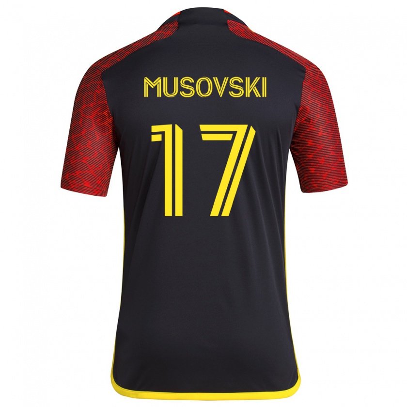 Kandiny Niño Camiseta Danny Musovski #17 Negro Rojo 2ª Equipación 2024/25 La Camisa