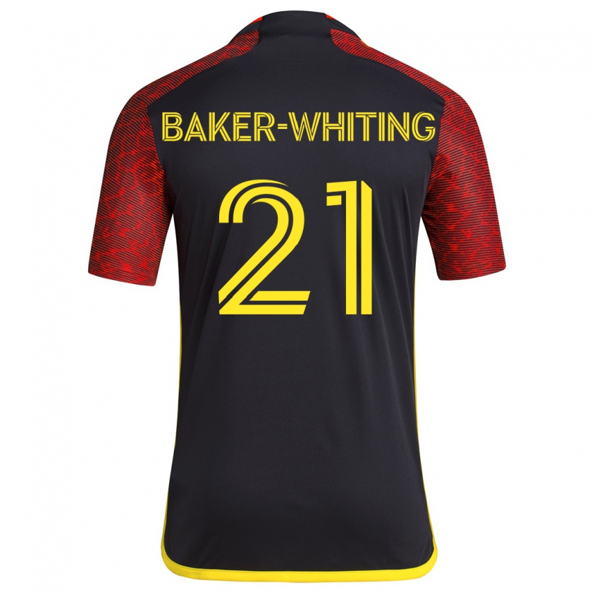 Kandiny Niño Camiseta Reed Baker-Whiting #21 Negro Rojo 2ª Equipación 2024/25 La Camisa