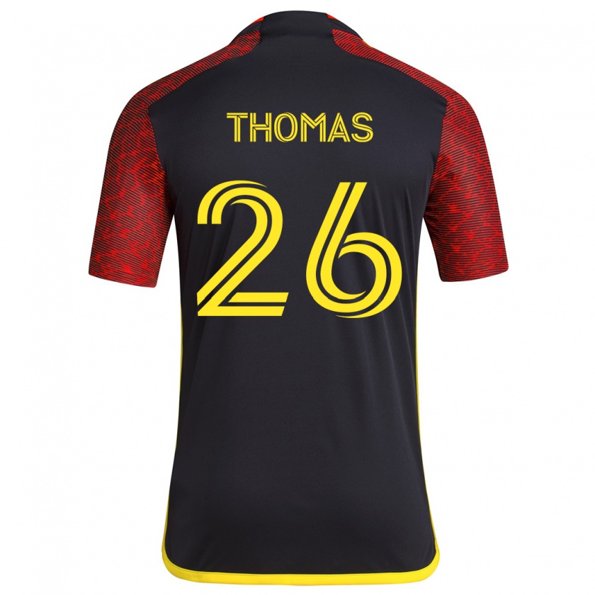 Kandiny Niño Camiseta Andrew Thomas #26 Negro Rojo 2ª Equipación 2024/25 La Camisa