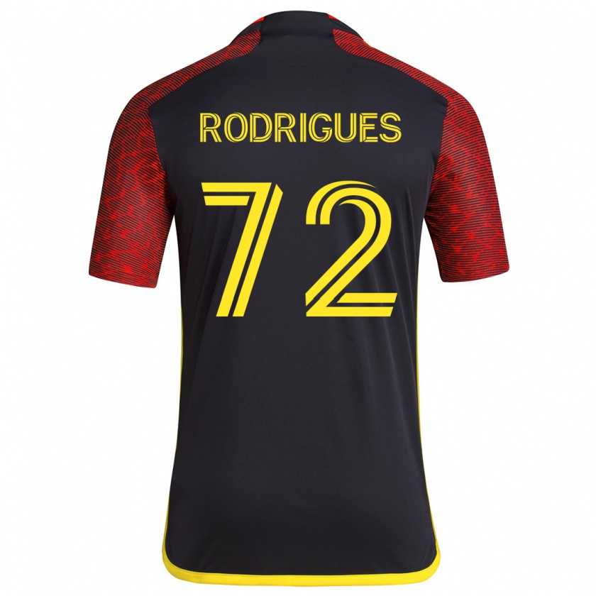 Kandiny Niño Camiseta Braudílio Rodrigues #72 Negro Rojo 2ª Equipación 2024/25 La Camisa