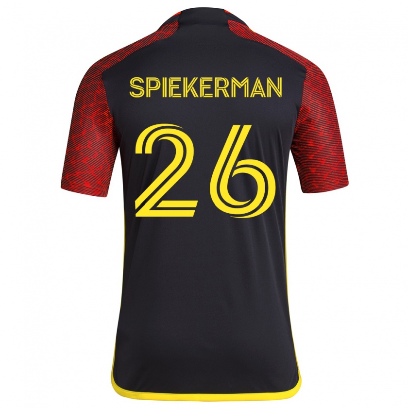 Kandiny Bambino Maglia Stephanie Spiekerman #26 Rosso Nero Kit Gara Away 2024/25 Maglietta