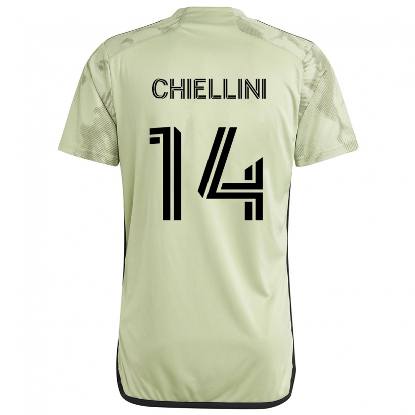 Kandiny Kinderen Giorgio Chiellini #14 Licht Groen Uitshirt Uittenue 2024/25 T-Shirt