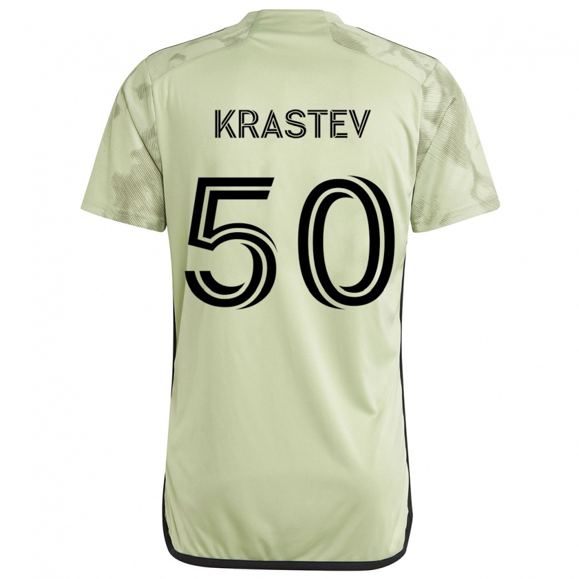 Kandiny Bambino Maglia Filip Krastev #50 Verde Chiaro Kit Gara Away 2024/25 Maglietta