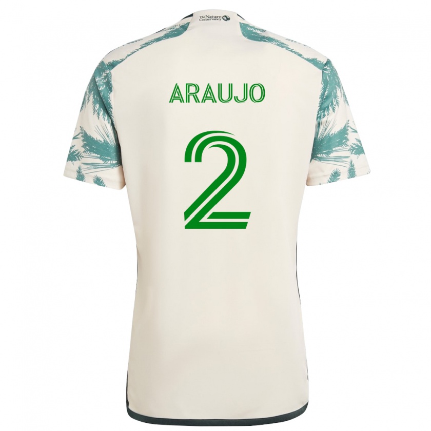 Kandiny Niño Camiseta Miguel Araujo #2 Beige Marrón 2ª Equipación 2024/25 La Camisa México