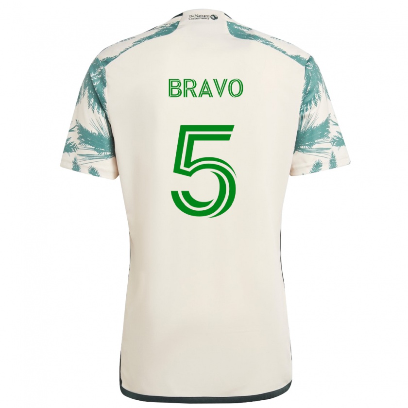 Kandiny Niño Camiseta Claudio Bravo #5 Beige Marrón 2ª Equipación 2024/25 La Camisa México