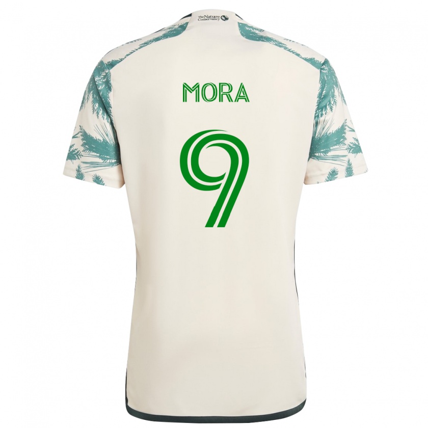 Kandiny Niño Camiseta Felipe Mora #9 Beige Marrón 2ª Equipación 2024/25 La Camisa México