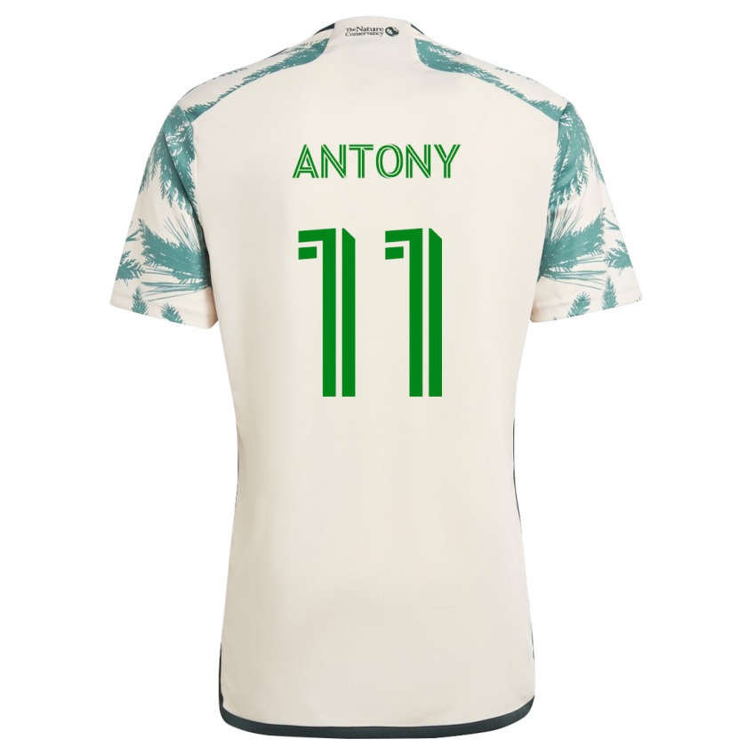 Kandiny Niño Camiseta Antony #11 Beige Marrón 2ª Equipación 2024/25 La Camisa