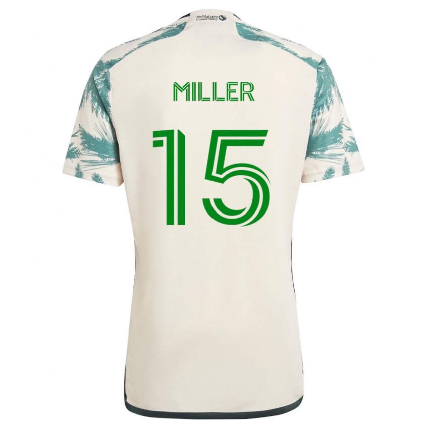 Kandiny Niño Camiseta Eric Miller #15 Beige Marrón 2ª Equipación 2024/25 La Camisa México