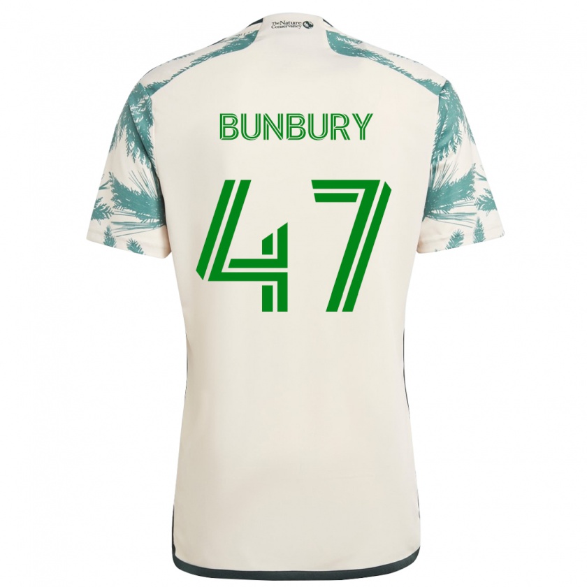 Kandiny Niño Camiseta Mataeo Bunbury #47 Beige Marrón 2ª Equipación 2024/25 La Camisa México