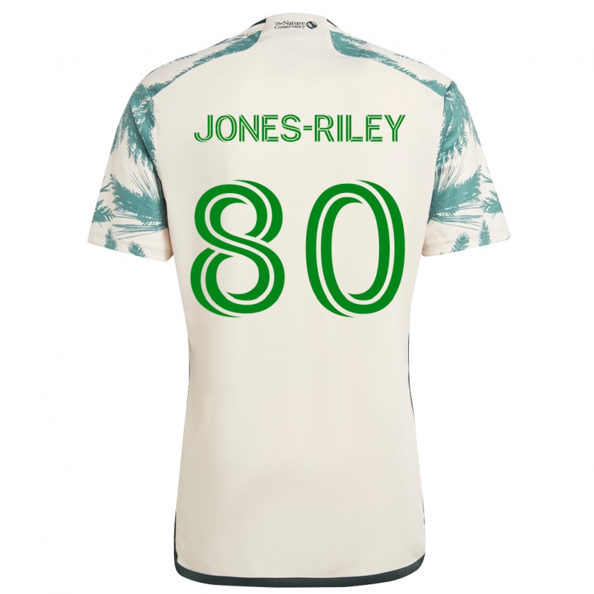 Kandiny Niño Camiseta Jaden Jones-Riley #80 Beige Marrón 2ª Equipación 2024/25 La Camisa México