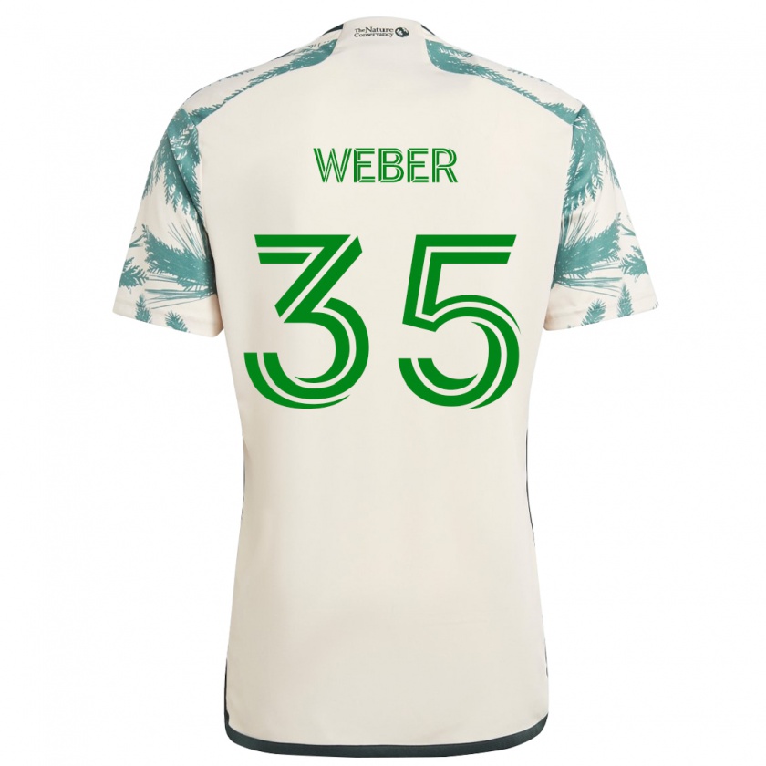 Kandiny Niño Camiseta Tristan Weber #35 Beige Marrón 2ª Equipación 2024/25 La Camisa México