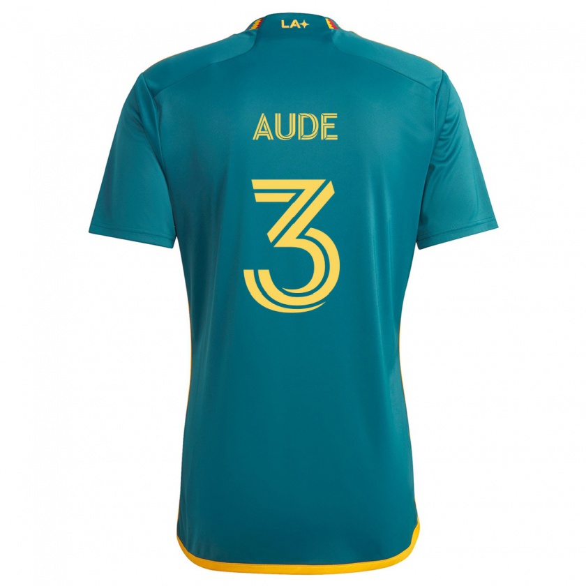 Kandiny Bambino Maglia Julián Aude #3 Verde Giallo Kit Gara Away 2024/25 Maglietta