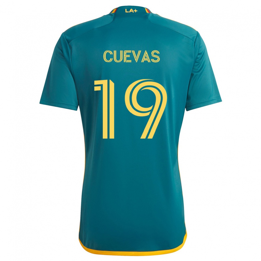 Kandiny Bambino Maglia Mauricio Cuevas #19 Verde Giallo Kit Gara Away 2024/25 Maglietta