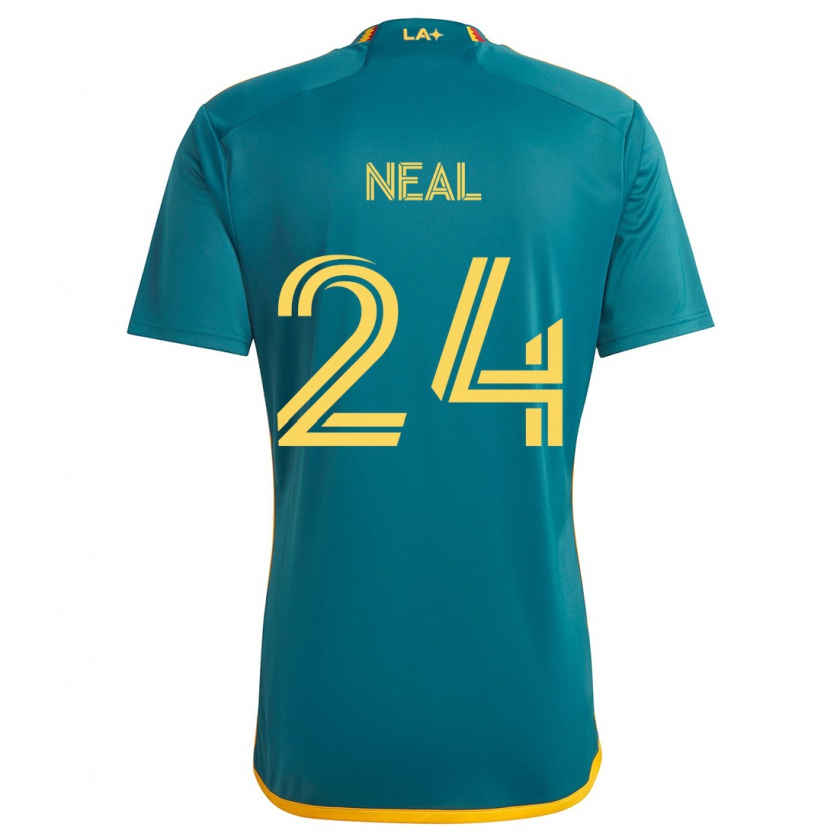 Kandiny Bambino Maglia Jalen Neal #24 Verde Giallo Kit Gara Away 2024/25 Maglietta