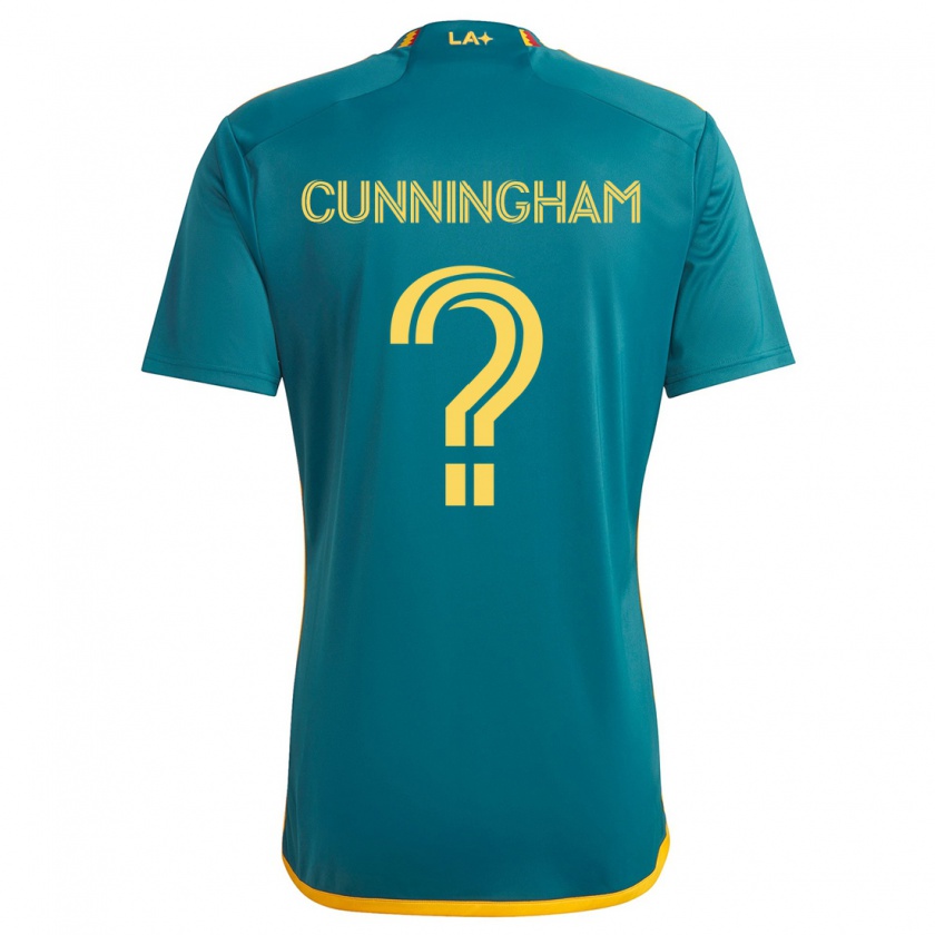 Kandiny Bambino Maglia Joaquin Cunningham #0 Verde Giallo Kit Gara Away 2024/25 Maglietta