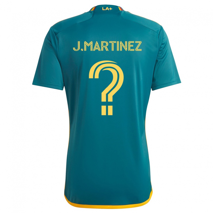 Kandiny Bambino Maglia Juan Martinez #0 Verde Giallo Kit Gara Away 2024/25 Maglietta