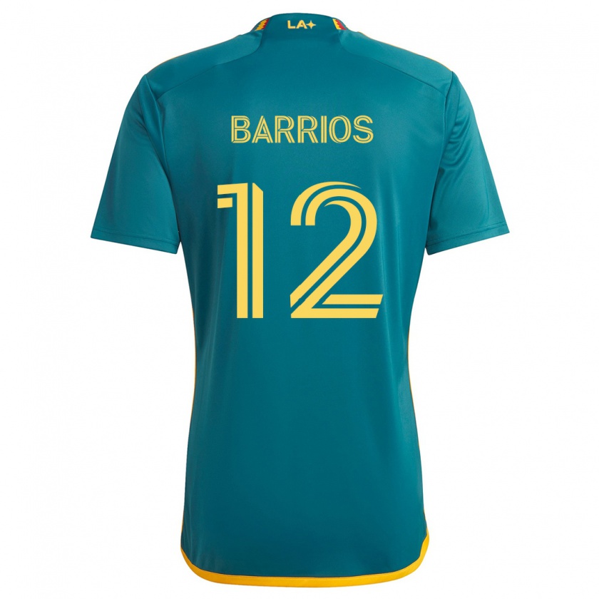 Kandiny Bambino Maglia Michael Barrios #12 Verde Giallo Kit Gara Away 2024/25 Maglietta