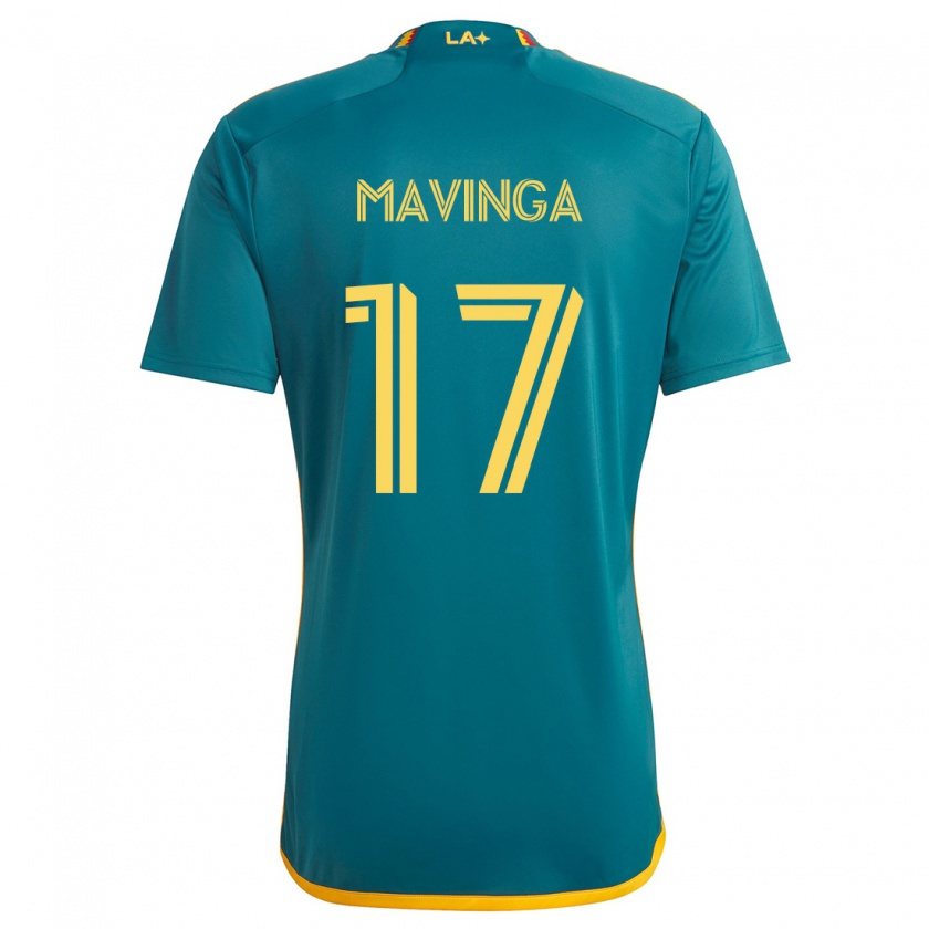 Kandiny Kinderen Chris Mavinga #17 Groen Geel Uitshirt Uittenue 2024/25 T-Shirt