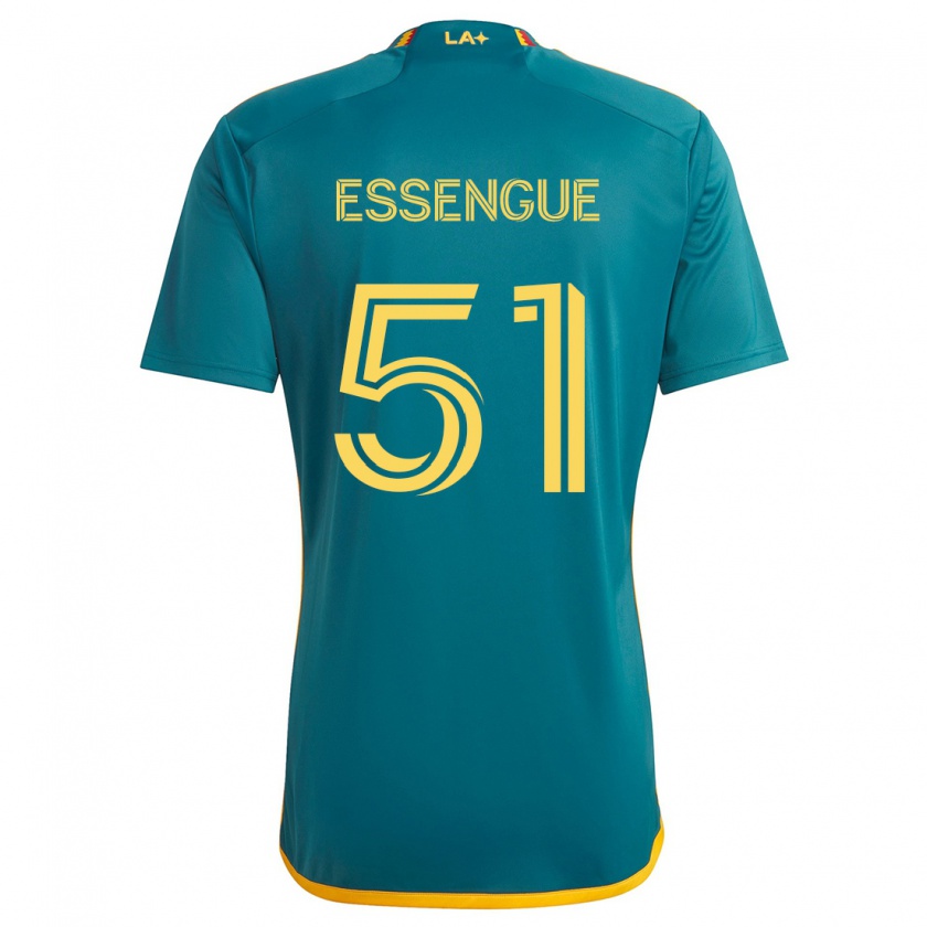 Kandiny Kinderen Ascel Essengue #51 Groen Geel Uitshirt Uittenue 2024/25 T-Shirt België