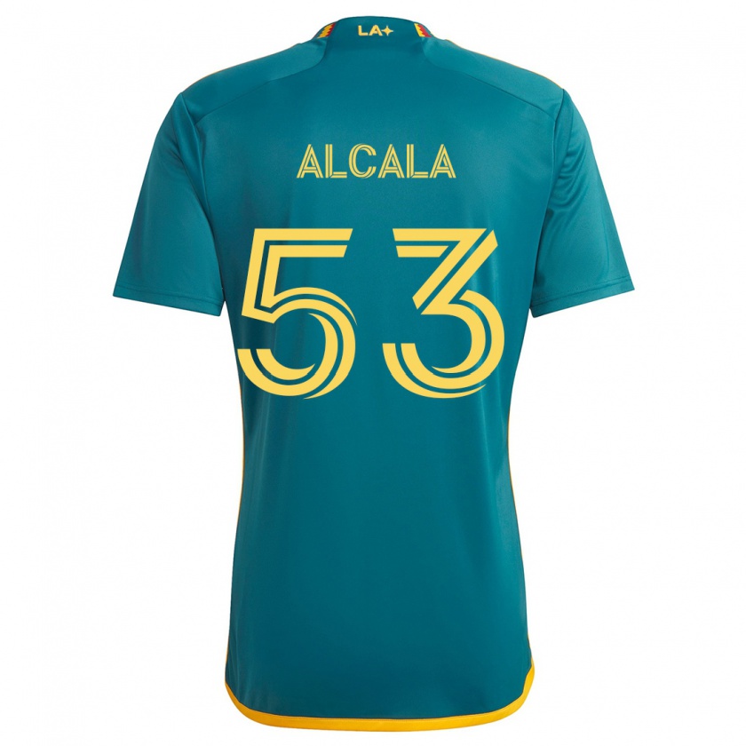 Kandiny Niño Camiseta Álex Alcalá #53 Verde Amarillo 2ª Equipación 2024/25 La Camisa