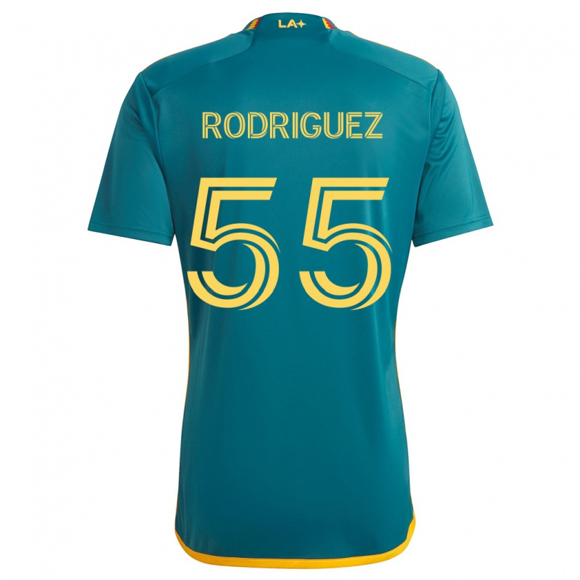 Kandiny Bambino Maglia Diego Rodriguez #55 Verde Giallo Kit Gara Away 2024/25 Maglietta