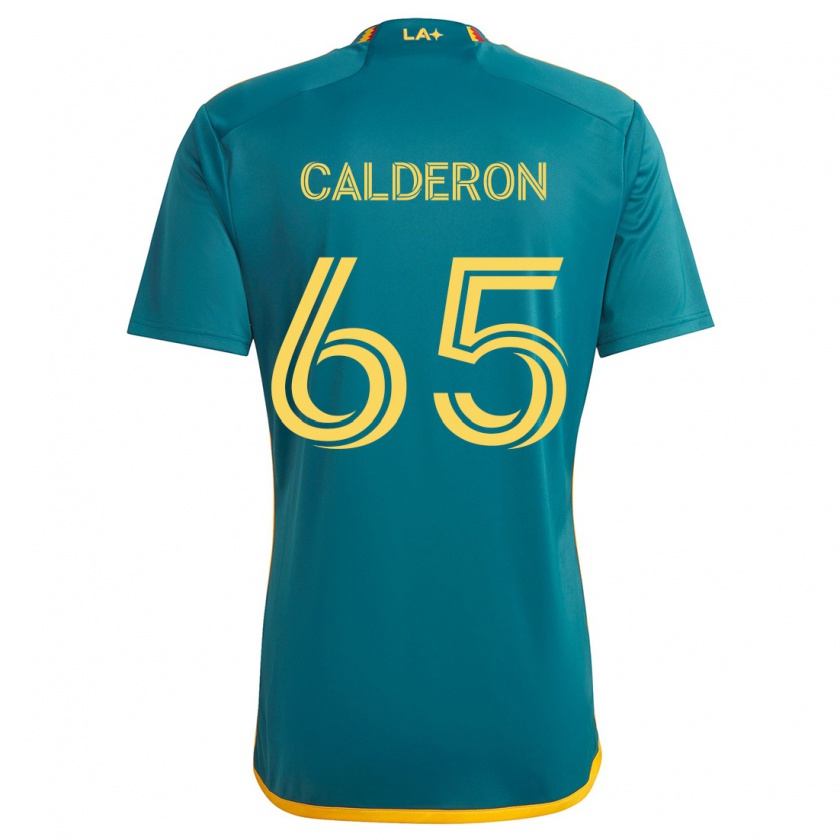 Kandiny Niño Camiseta Juan Calderón #65 Verde Amarillo 2ª Equipación 2024/25 La Camisa México