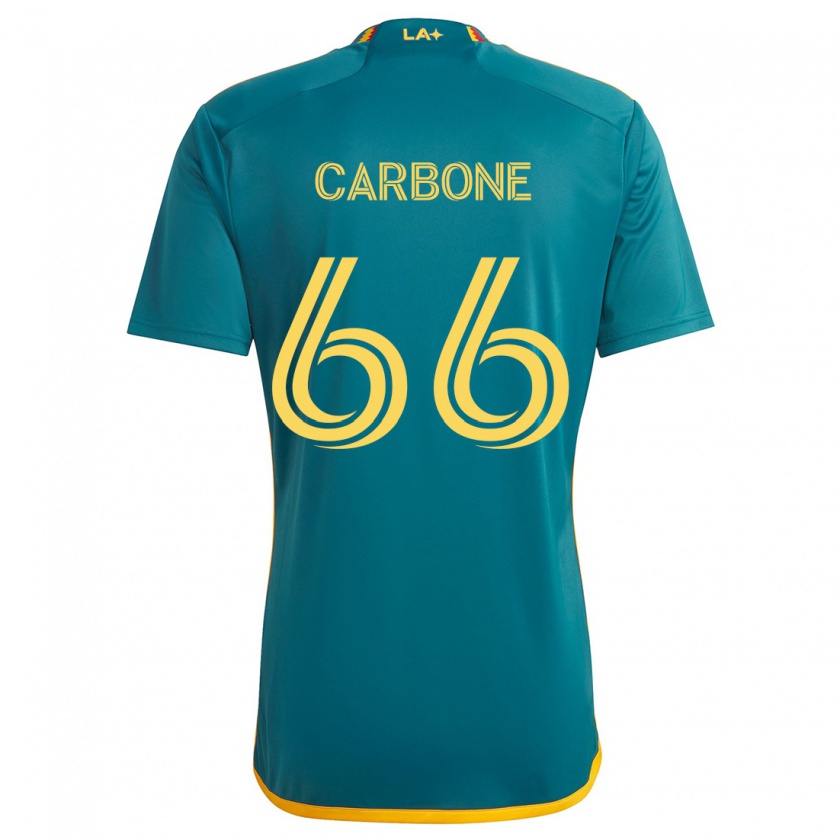 Kandiny Kinderen Matteo Carbone #66 Groen Geel Uitshirt Uittenue 2024/25 T-Shirt