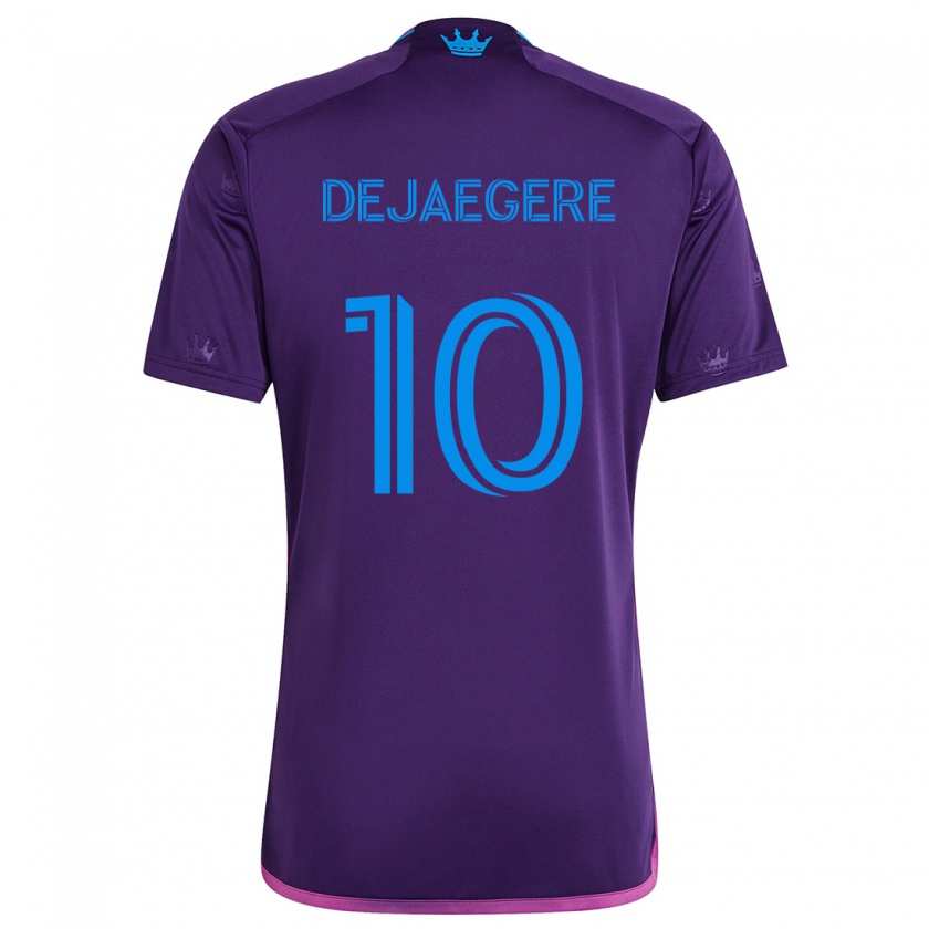 Kandiny Niño Camiseta Brecht Dejaegere #10 Azul Morado 2ª Equipación 2024/25 La Camisa