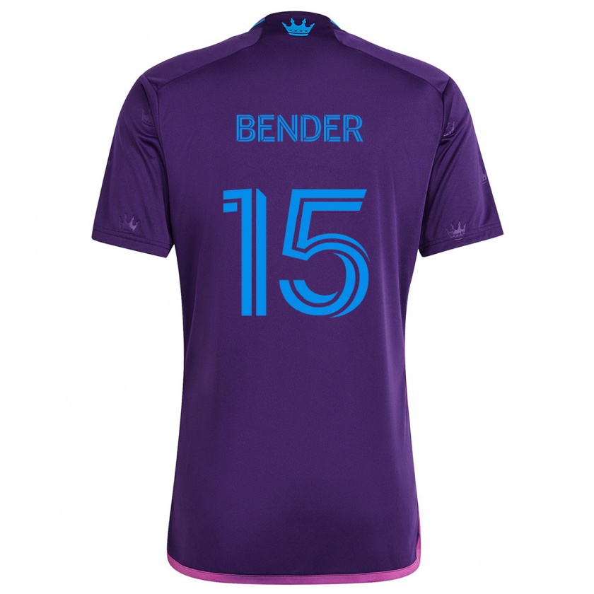 Kandiny Kinderen Ben Bender #15 Paarsblauw Uitshirt Uittenue 2024/25 T-Shirt België