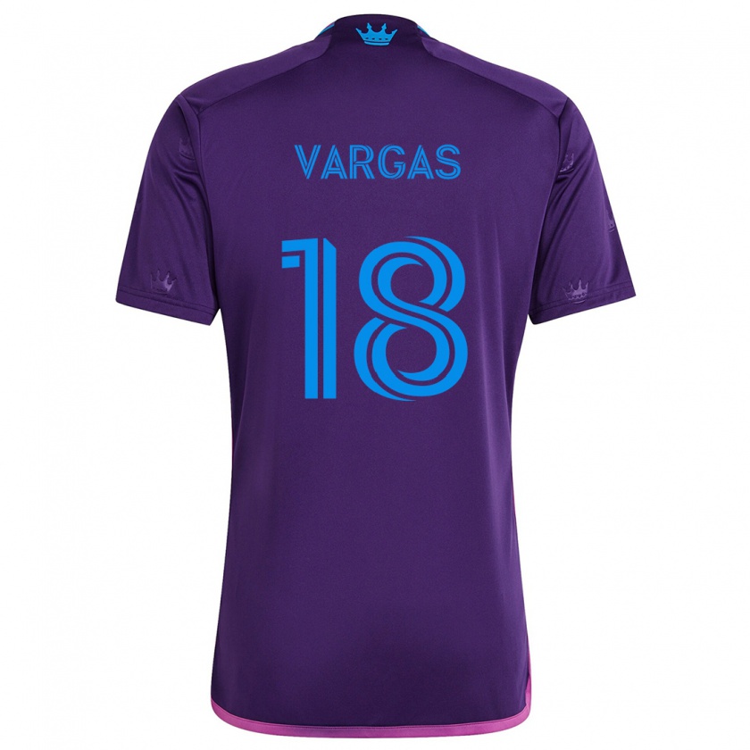 Kandiny Niño Camiseta Kerwin Vargas #18 Azul Morado 2ª Equipación 2024/25 La Camisa