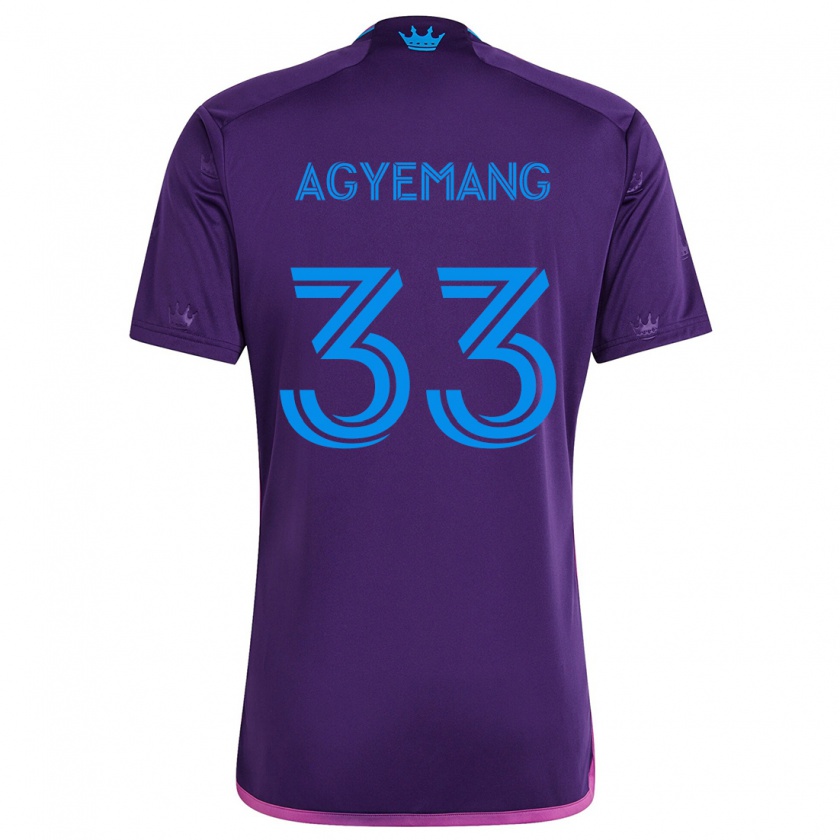 Kandiny Kinder Patrick Agyemang #33 Lila-Blau Auswärtstrikot Trikot 2024/25 T-Shirt Österreich