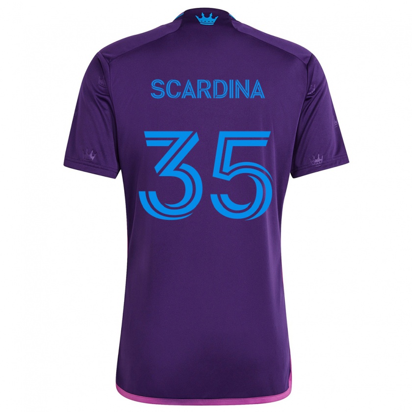 Kandiny Kinderen Nick Scardina #35 Paarsblauw Uitshirt Uittenue 2024/25 T-Shirt België