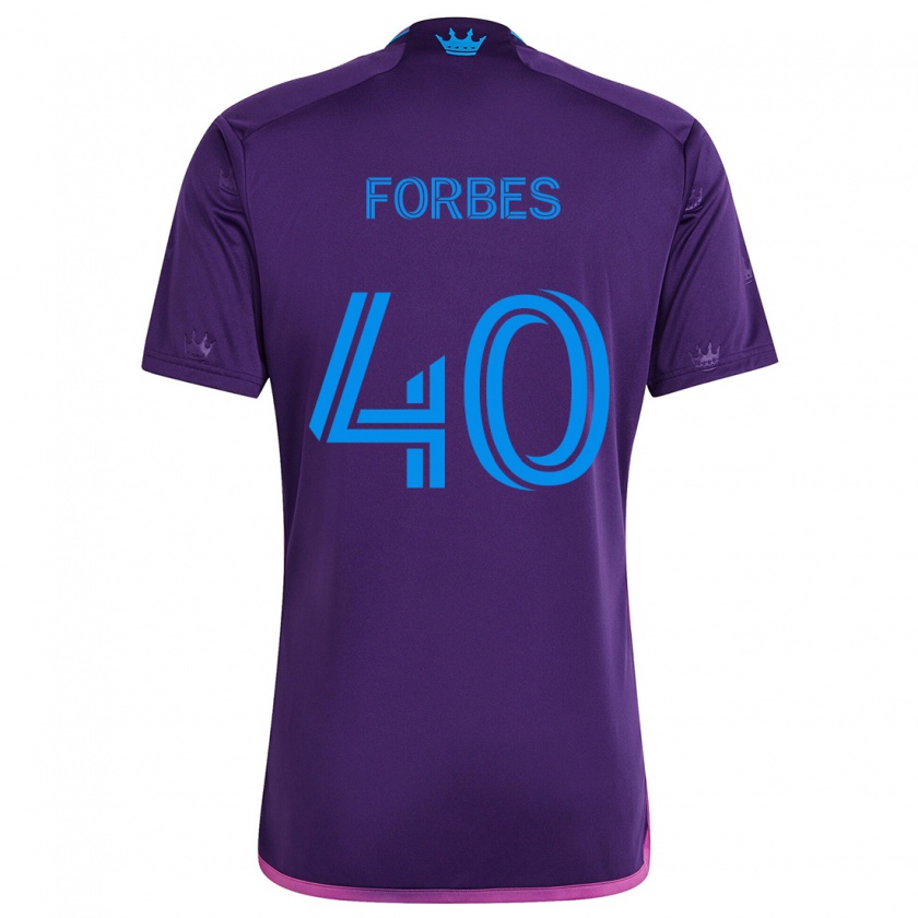 Kandiny Niño Camiseta Jahlane Forbes #40 Azul Morado 2ª Equipación 2024/25 La Camisa