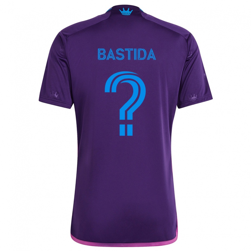 Kandiny Bambino Maglia Juan Martinez-Bastida #0 Viola Blu Kit Gara Away 2024/25 Maglietta