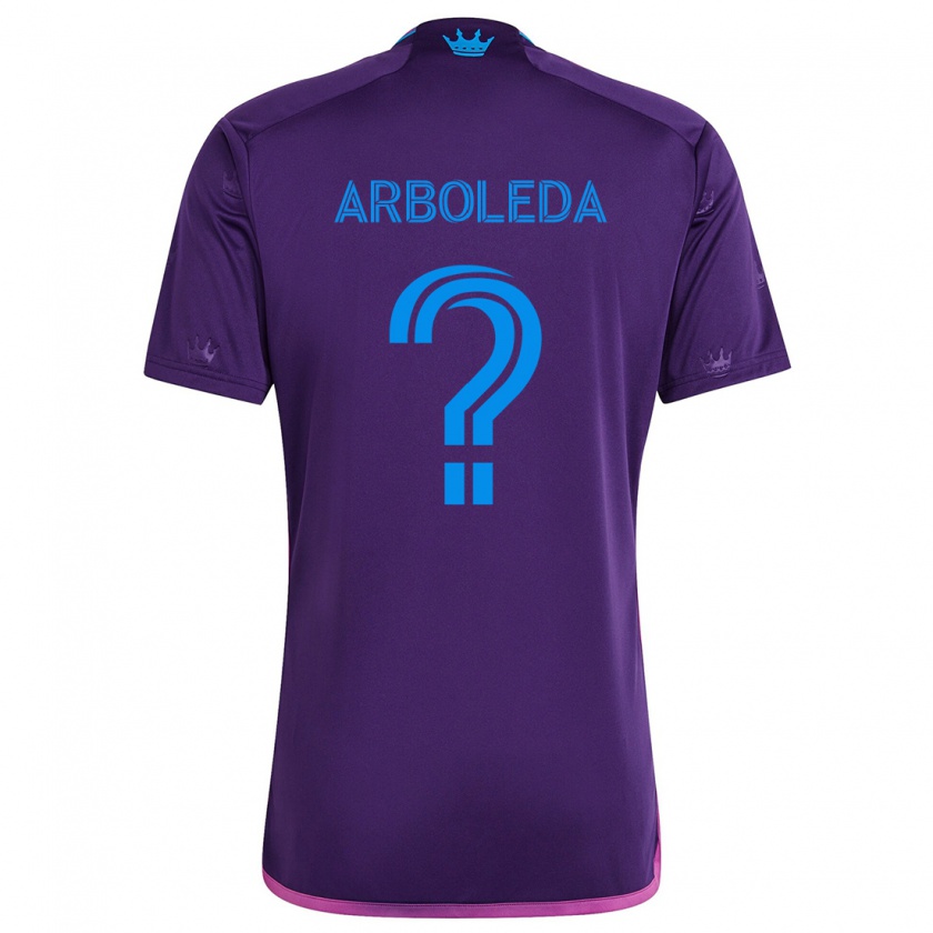 Kandiny Niño Camiseta Jeyden Arboleda #0 Azul Morado 2ª Equipación 2024/25 La Camisa