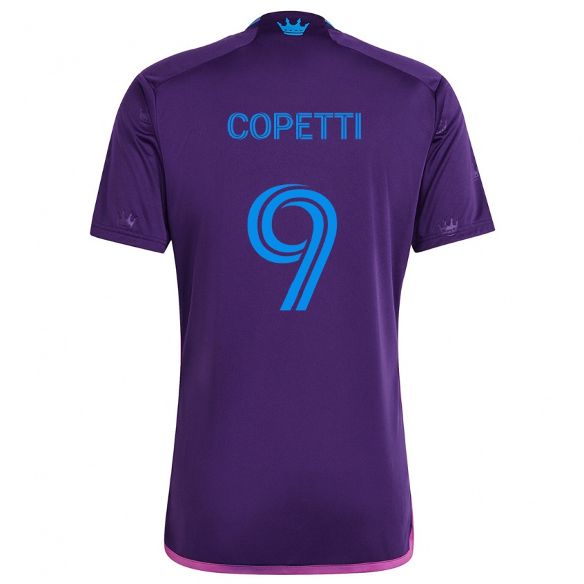 Kandiny Niño Camiseta Enzo Copetti #9 Azul Morado 2ª Equipación 2024/25 La Camisa