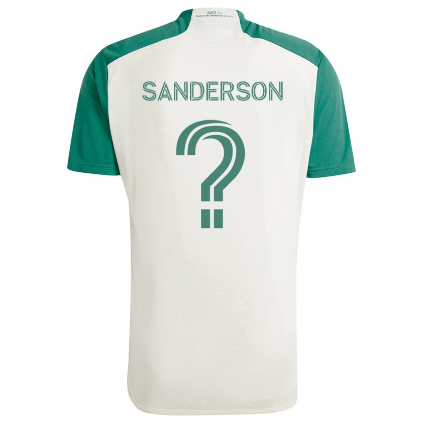 Kandiny Bambino Maglia Spencer Sanderson #0 Colori Marrone Chiaro Verde Kit Gara Away 2024/25 Maglietta