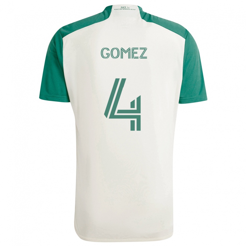 Kandiny Niño Camiseta Antonio Gomez #4 Colores Tostados Verde 2ª Equipación 2024/25 La Camisa