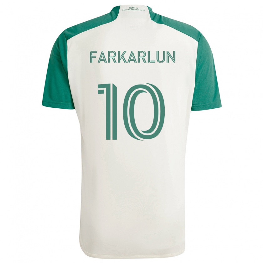 Kandiny Bambino Maglia Jimmy Farkarlun #10 Colori Marrone Chiaro Verde Kit Gara Away 2024/25 Maglietta